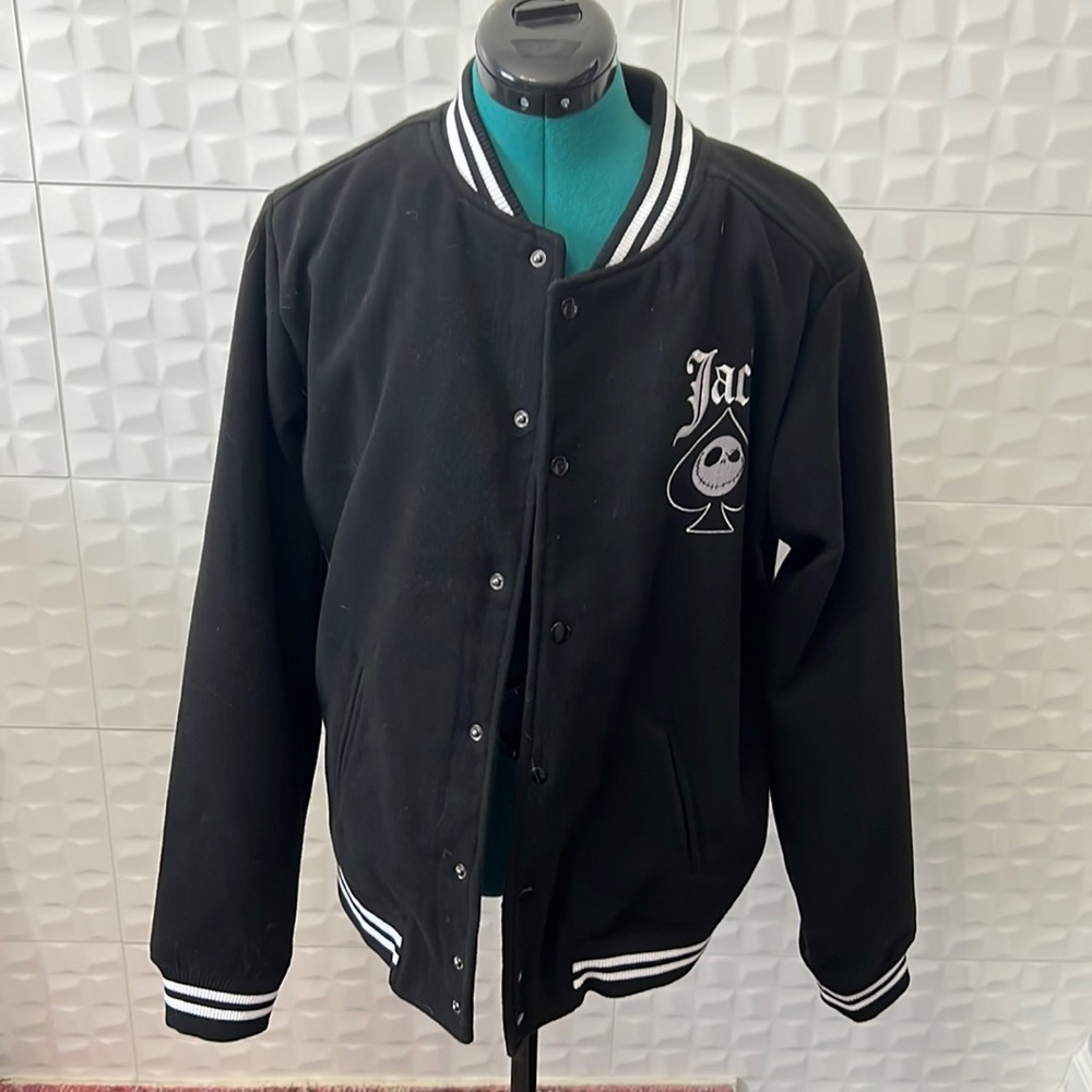 Disney Nightmare Before Christmas Jack Skellington Embroidered Varsity Jacket